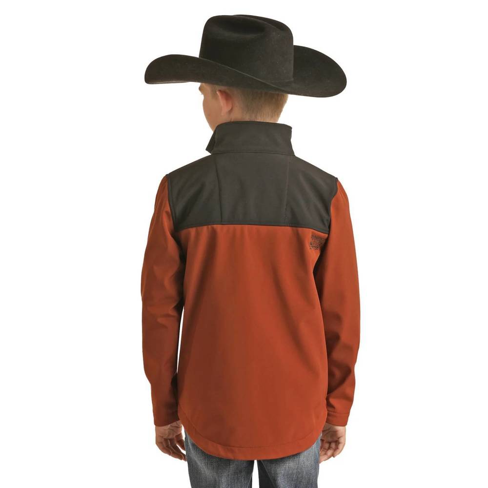 NEW POWDER RIVER kids performance softshell jacket in rust - Picture 3 of 3